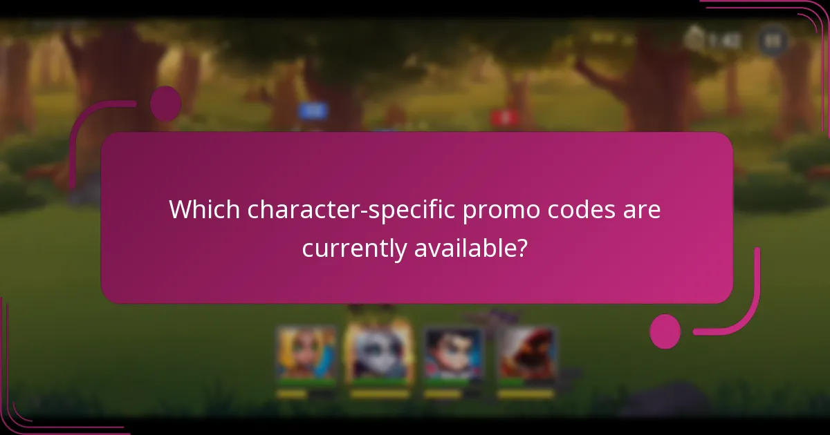 Which character-specific promo codes are currently available?